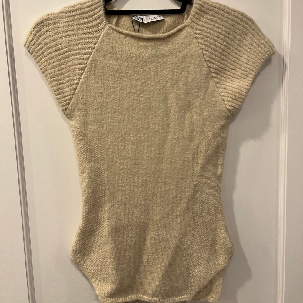 NWOT Zara Cap Sleeve Wool Sweater Top